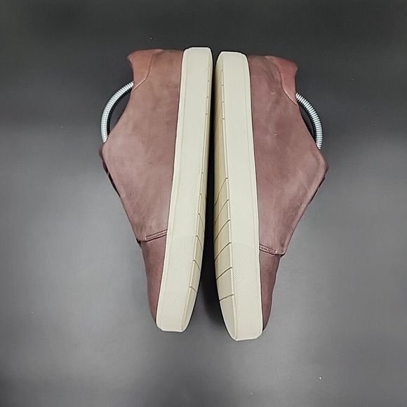 Vince Cantara Leather Slip On Sneakers Burgundy Size 9 US 39 EU Platform Knit - Picture 7 of 14